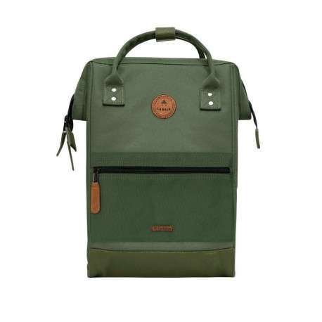 Sac à dos kaki Seoul avec logo de la marque et poches interchangeables
