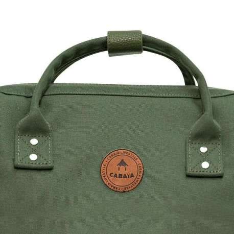 Sac à dos kaki Seoul avec logo de la marque et poches interchangeables - Image 4