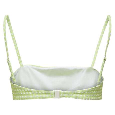 Haut de maillot de bain en bandeau vert pastel vichy - Image 2