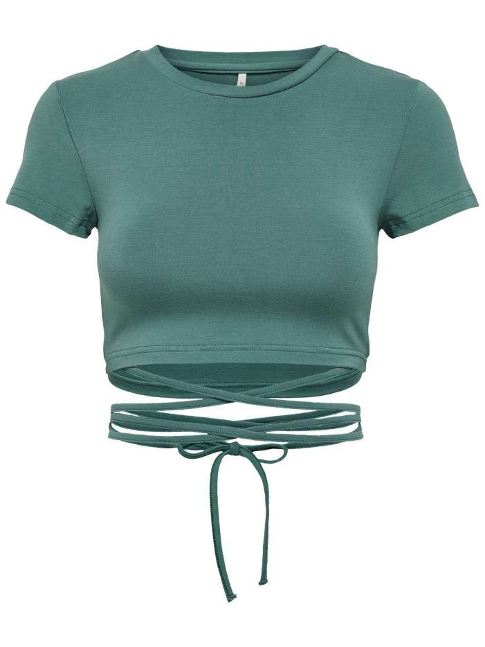 T-shirt vert uni col rond...
