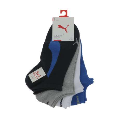 Lot de 4 chaussettes multicolores en coton, courtes