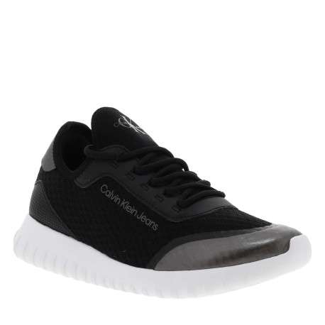 Baskets running blanches avec talon compensé et soufflet élastiqué - Image 3