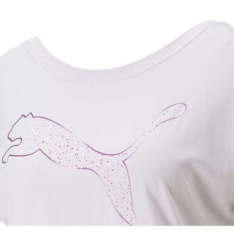 T-shirt lilas fantaisie coupe régular avec un col rond et le logo floqué pailletté - Image 3