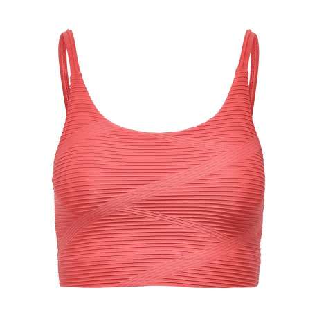 Brassière corail texturée col rond à bretelles ajustables et imprimés graphiques en relief