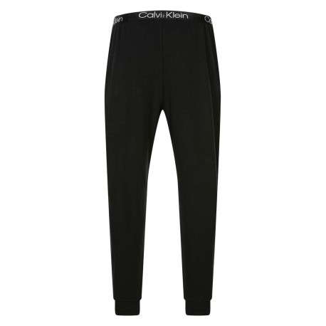 Pantalon de jogging d'intérieur noir coupe slim uni avec ceinture élastiqué - Image 2