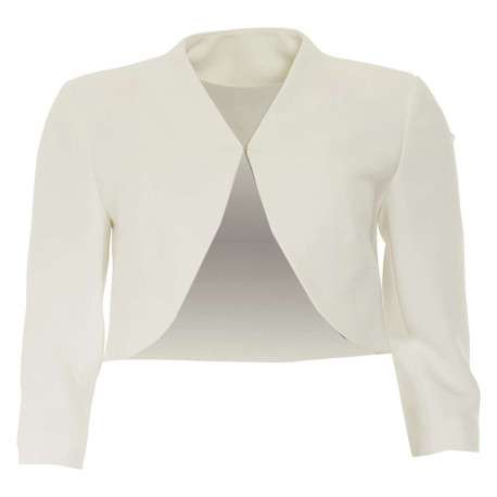 Blazer ecru uni coupe ajusté montant à manches longues