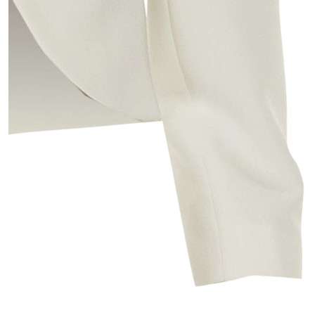 Blazer ecru uni coupe ajusté montant à manches longues - Image 5