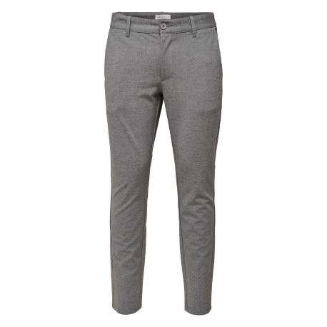 Pantalon Chino Mark Pant gris uni avec une coupe slim et des poches latérales
