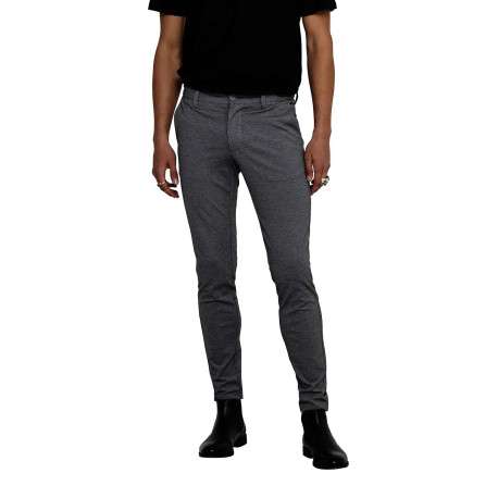 Pantalon Chino Mark Pant gris uni avec une coupe slim et des poches latérales - Image 5