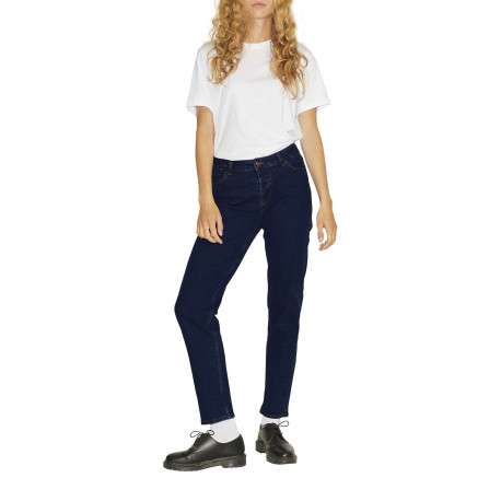 Jean indigo en coton biologique uni coupe régular avec 5 poches - Image 11