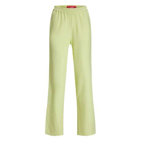 Pantalon de jogging jaune uni coupe évasée et taille élastiquée - Image 3