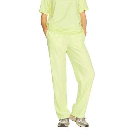 Pantalon de jogging jaune uni coupe évasée et taille élastiquée - Image 6
