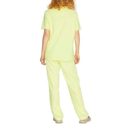 Pantalon de jogging jaune uni coupe évasée et taille élastiquée - Image 8