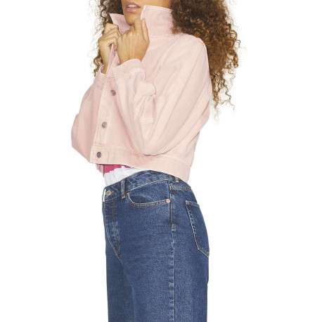 Blouson pêche en coton uni à col chemise et manches longues avec boutons argentés - Image 8