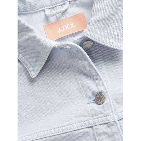 Blouson ciel en coton uni à col chemise et manches longues avec boutons argentés - Image 7