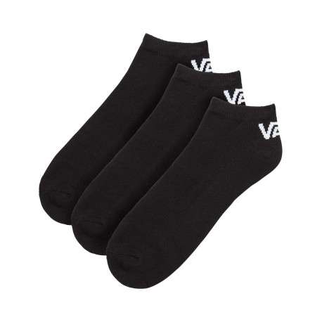 Lot de 3 paires de chaussettes basses noires en coton mélangé unies coupe courte avec nom de la marque imprimé