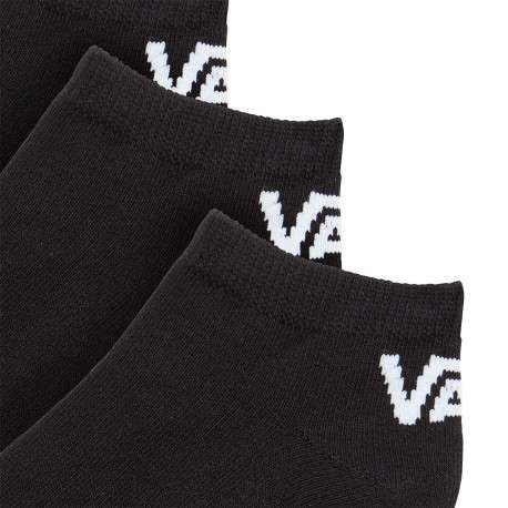Lot de 3 paires de chaussettes basses noires en coton mélangé unies coupe courte avec nom de la marque imprimé - Image 2