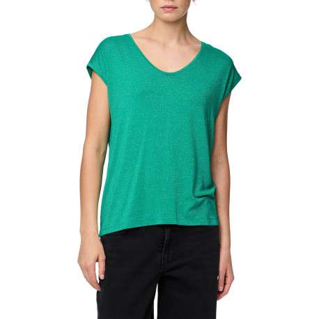 T-shirt vert uni avec une coupe droite et des manches courtes