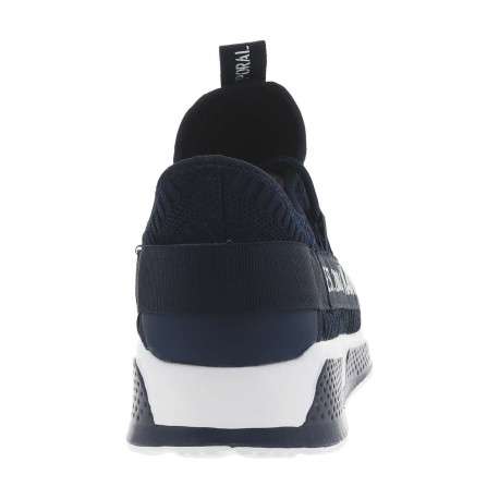 Baskets Running bleu marine slip-on avec logo sur les côtés et talon semi-compensé - Image 4