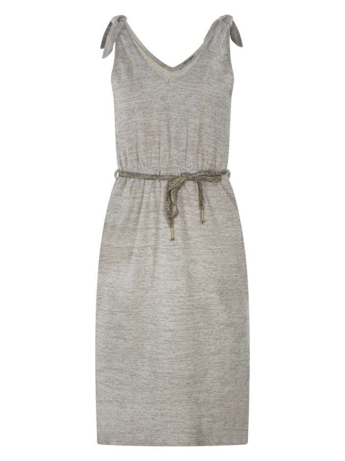 Robe mi-longue beige en...