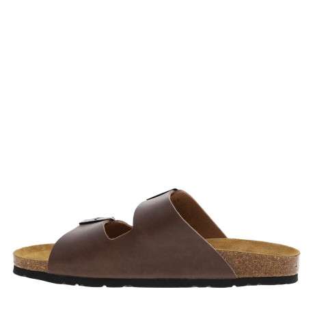Mules marron avec talon plat à double boucle à ardillon - Image 3