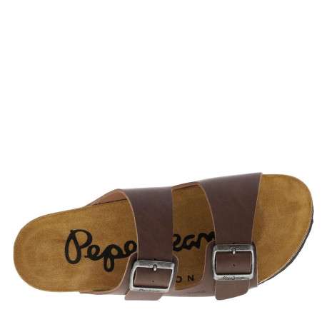 Mules marron avec talon plat à double boucle à ardillon - Image 5