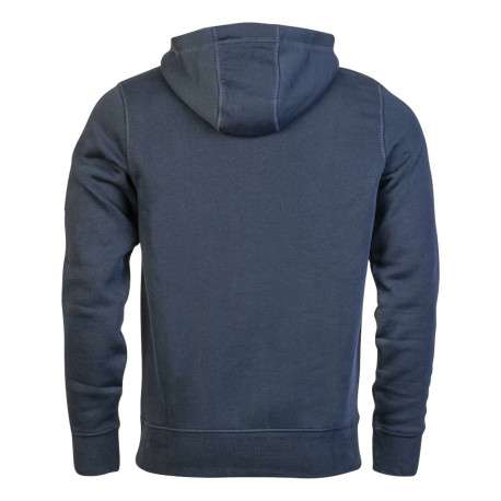 Sweat à capuche marine avec logo brodé sur l'extrémité de la manche gauche - Image 3