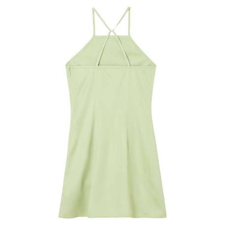 Robe courte tilleul uni à bretelles croisées dans le dos - Image 4