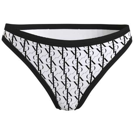 Bas de maillot de bain blanc à monogramme noir all-over