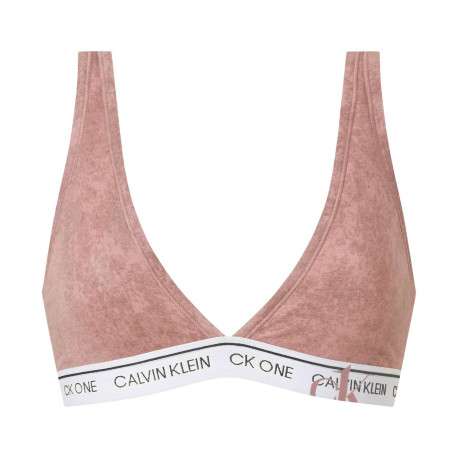 Soutien-gorge style brassière saumon en coton avec bande logotée