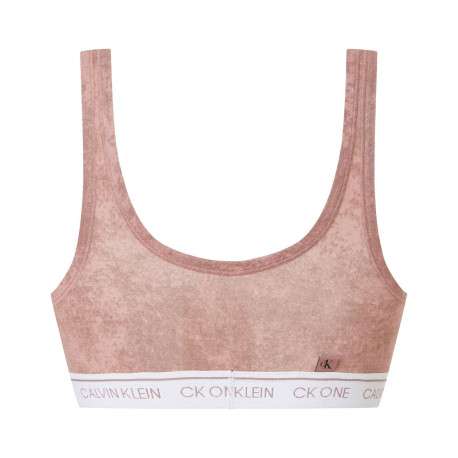 Soutien-gorge style brassière saumon en coton avec bande logotée - Image 2