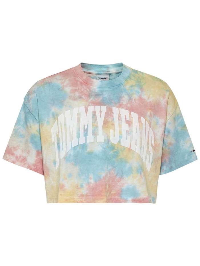 T-shirt cropped multicolore...