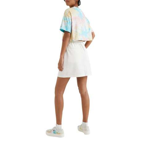 T-shirt cropped multicolore en coton biologique col rond et manches courtes coupe oversize - Image 3