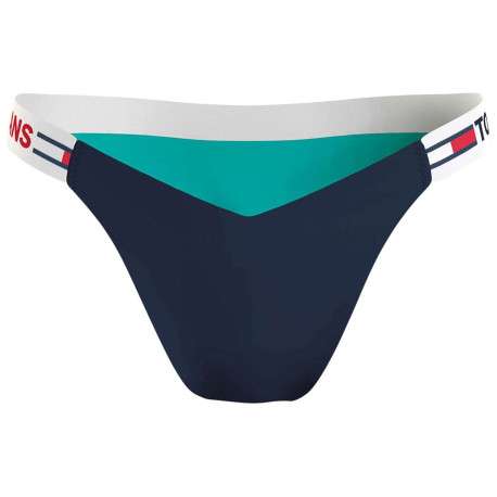 Bas de maillot de bain multicolore avec logo autour de la bande élastiquée