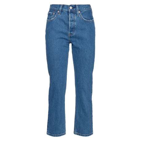 Jean 501® Crop bleu en coton uni avec une coupe régular - Image 2