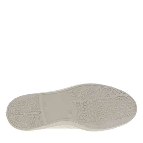 Baskets basses en coton biologique blanc à languette élastiquée cousue - Image 6