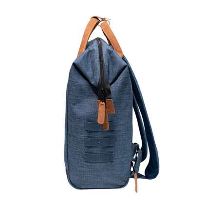 Sac à dos marine uni avec poches interchangeables et fermeture zippée - Image 2