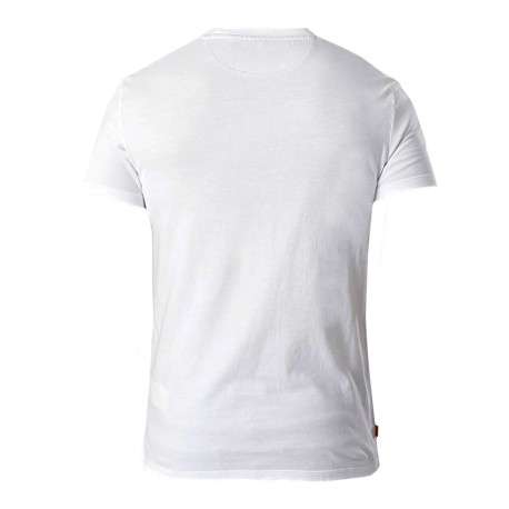 T-shirt blanc en coton biologique uni avec logo brodé coupe slim fit col rond à manches courtes - Image 5