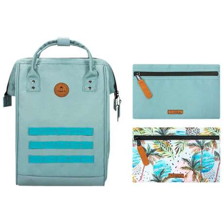 Sac à dos vert d'eau zippé avec une poche avant zippée