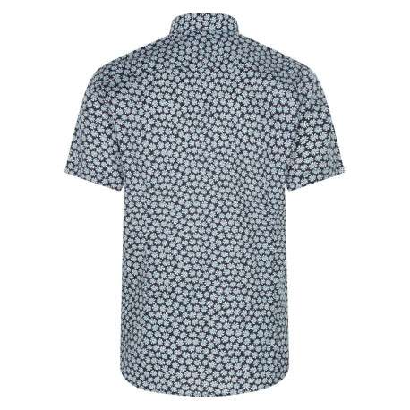 Chemise marine en coton avec imprimé liberty all-over coupe ajustée col américain - Image 2