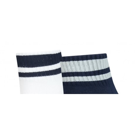 Lot de 2 chaussettes mi-hautes blanche et bleu marine fantaisies en coton mélangé - Image 2