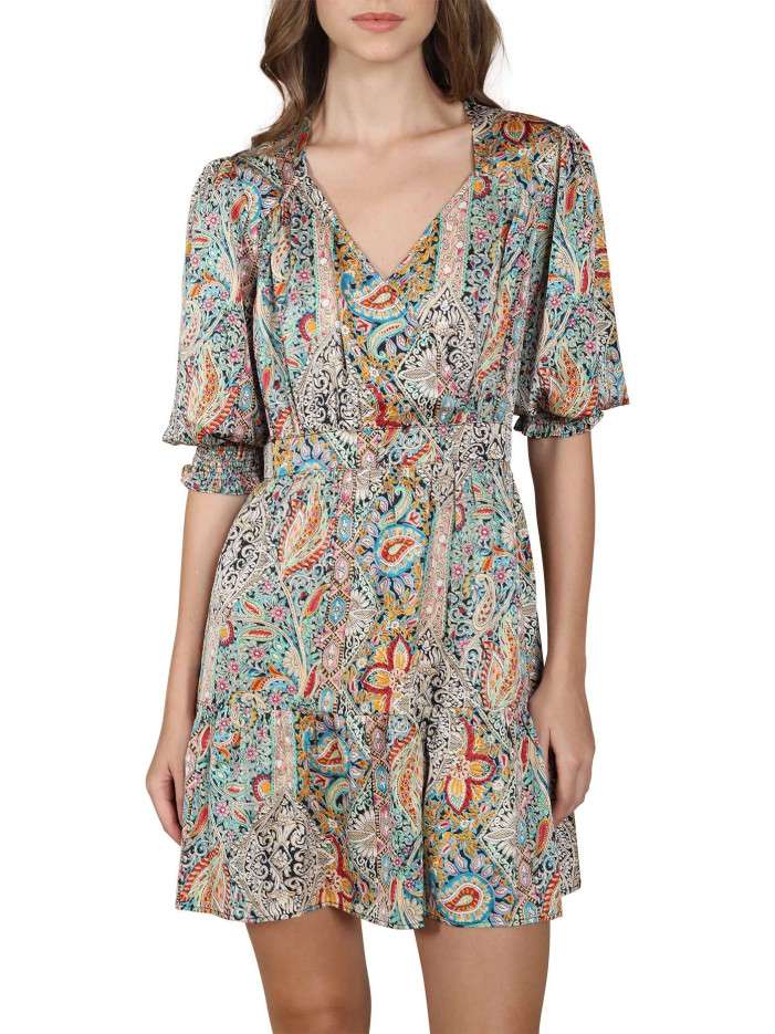 Robe courte multicolore...