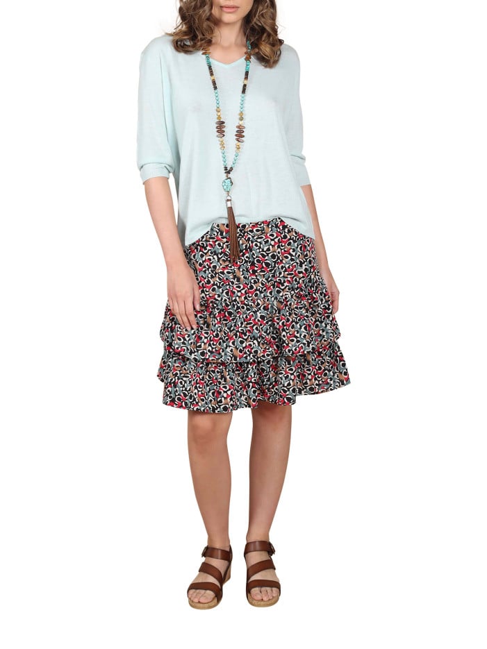 Pull ciel uni coupe droite...