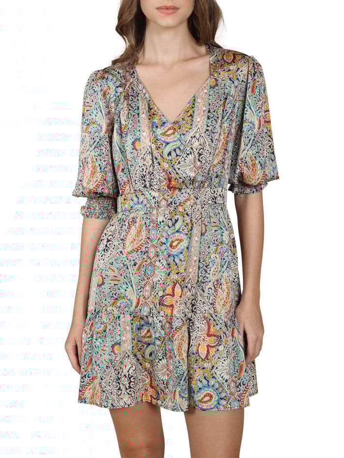 Robe courte multicolore...