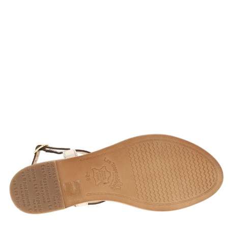 Sandales à talon plat Hamat dorées en cuir effet peau de serpent - Image 6