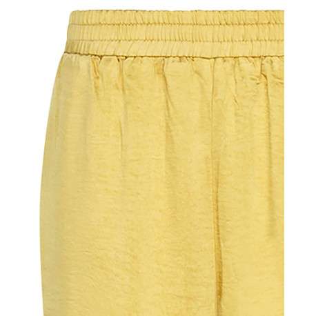Pantalon jogging jaune uni en satin épais coupe large - Image 3