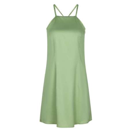 Robe courte tilleul uni à bretelles croisées dans le dos