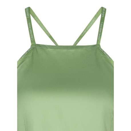 Robe courte tilleul uni à bretelles croisées dans le dos - Image 6