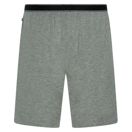 Short de pyjama gris uni coupe droite fluide avec taille élastiquée - Image 2