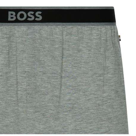 Short de pyjama gris uni coupe droite fluide avec taille élastiquée - Image 3